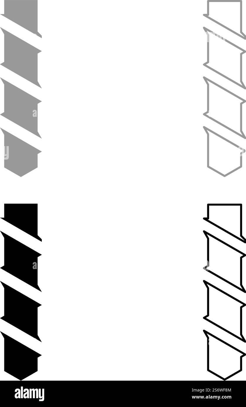 Foret foret ensemble vis sans fin icône gris noir couleur illustration vectorielle image simple plein contour ligne de contour mince style plat. Foret foret ensemble vis sans fin icône gris noir couleur illustration vectorielle image plein contour ligne de contour mince style plat Illustration de Vecteur