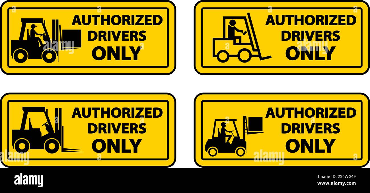 Affiche réservée aux conducteurs autorisés sur fond blanc Illustration de Vecteur