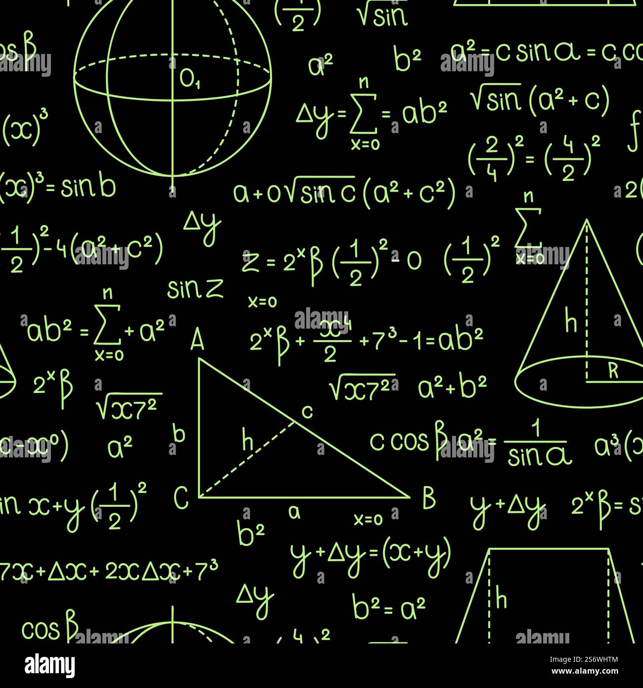 Motif de formule. Formules mathématiques ou géométriques avec graphiques de lettres et de nombres et diagrammes scientifiques complexes pour le vecteur de trigonométrie sans couture fond. Illustration formule de science scolaire, modèle mathématique. Motif de formule. Formules mathématiques ou géométriques avec des lettres et des chiffres graphiques et des symboles diagrammes scientifiques complexes pour trigonométrie Gish vecteur sans couture fond Illustration de Vecteur