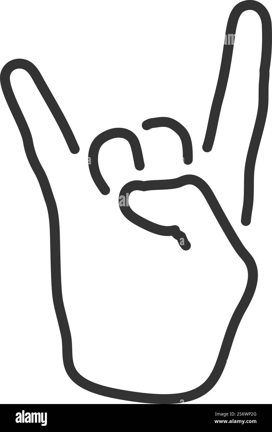 Icône Rock Hand. Contour gras modifiable avec Color Fill Design. Illustration vectorielle. Illustration de Vecteur