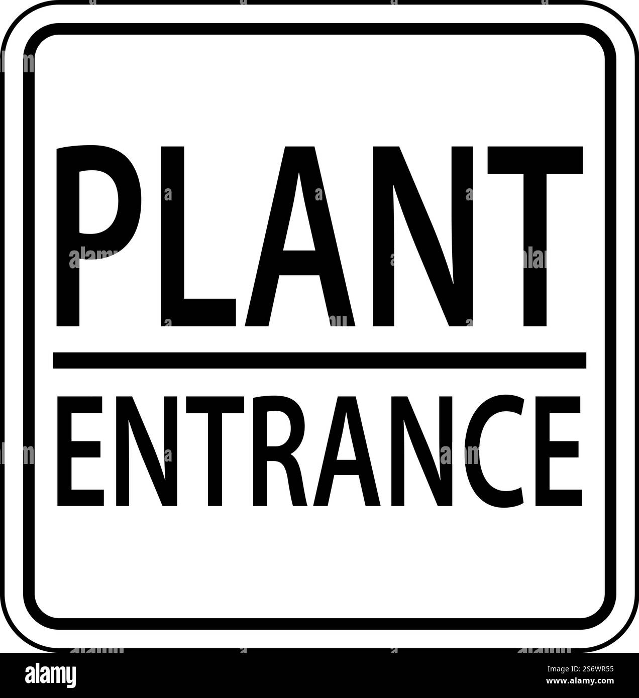 Panneau d'entrée de l'usine sur fond blanc Illustration de Vecteur