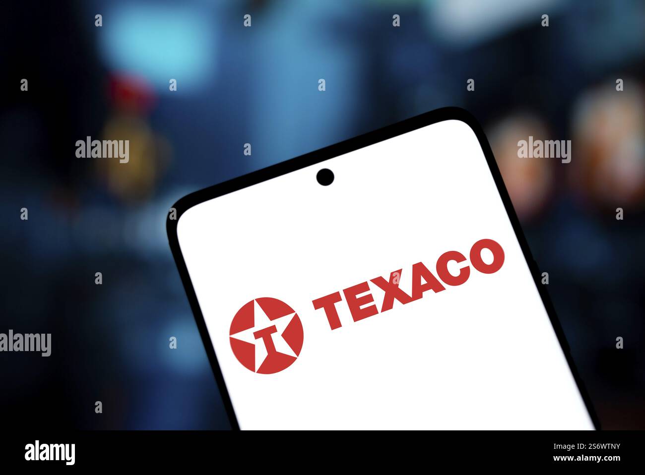 Le logo Texaco est affiché sur le smartphone Banque D'Images