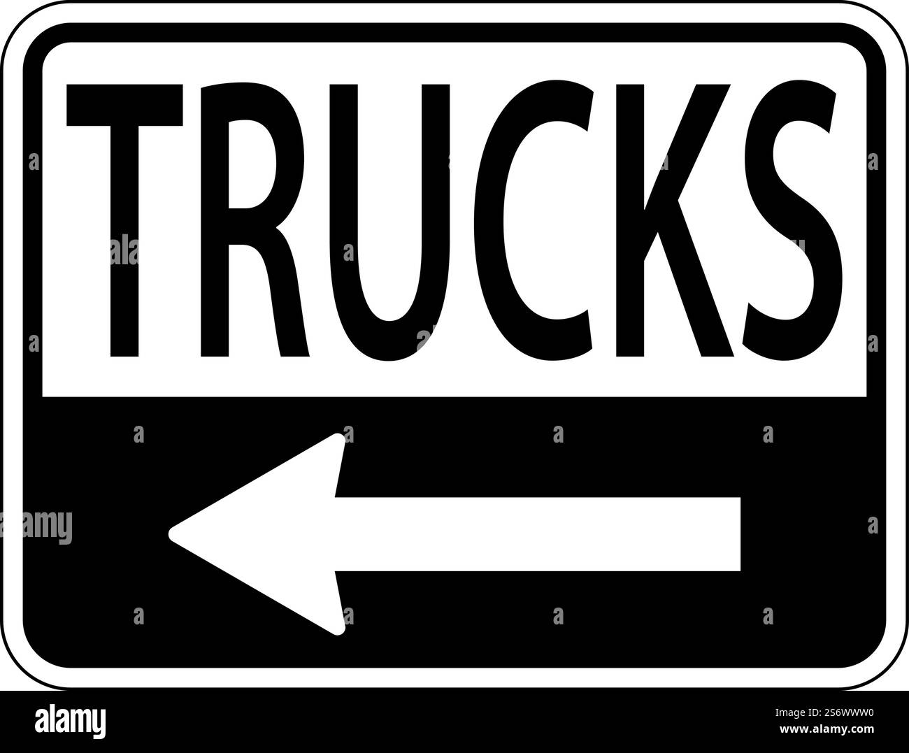 Flèche vers la gauche des camions sur fond blanc Illustration de Vecteur