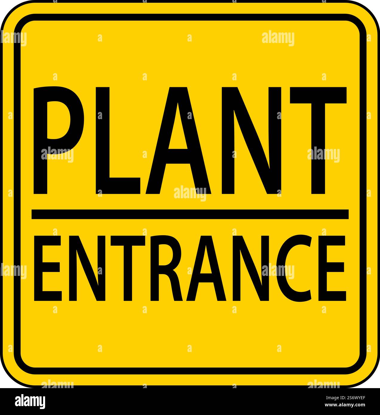 Panneau d'entrée de l'usine sur fond blanc Illustration de Vecteur