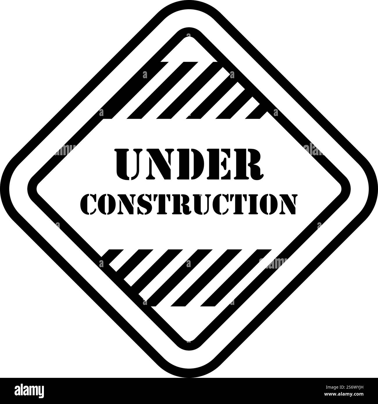 Icône de en construction. Contour en gras avec largeur de contour modifiable. Illustration vectorielle. Illustration de Vecteur