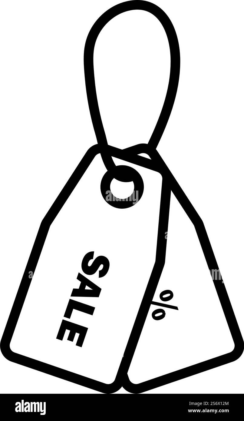Icône étiquettes de remise. Contour en gras avec largeur de contour modifiable. Illustration vectorielle. Illustration de Vecteur