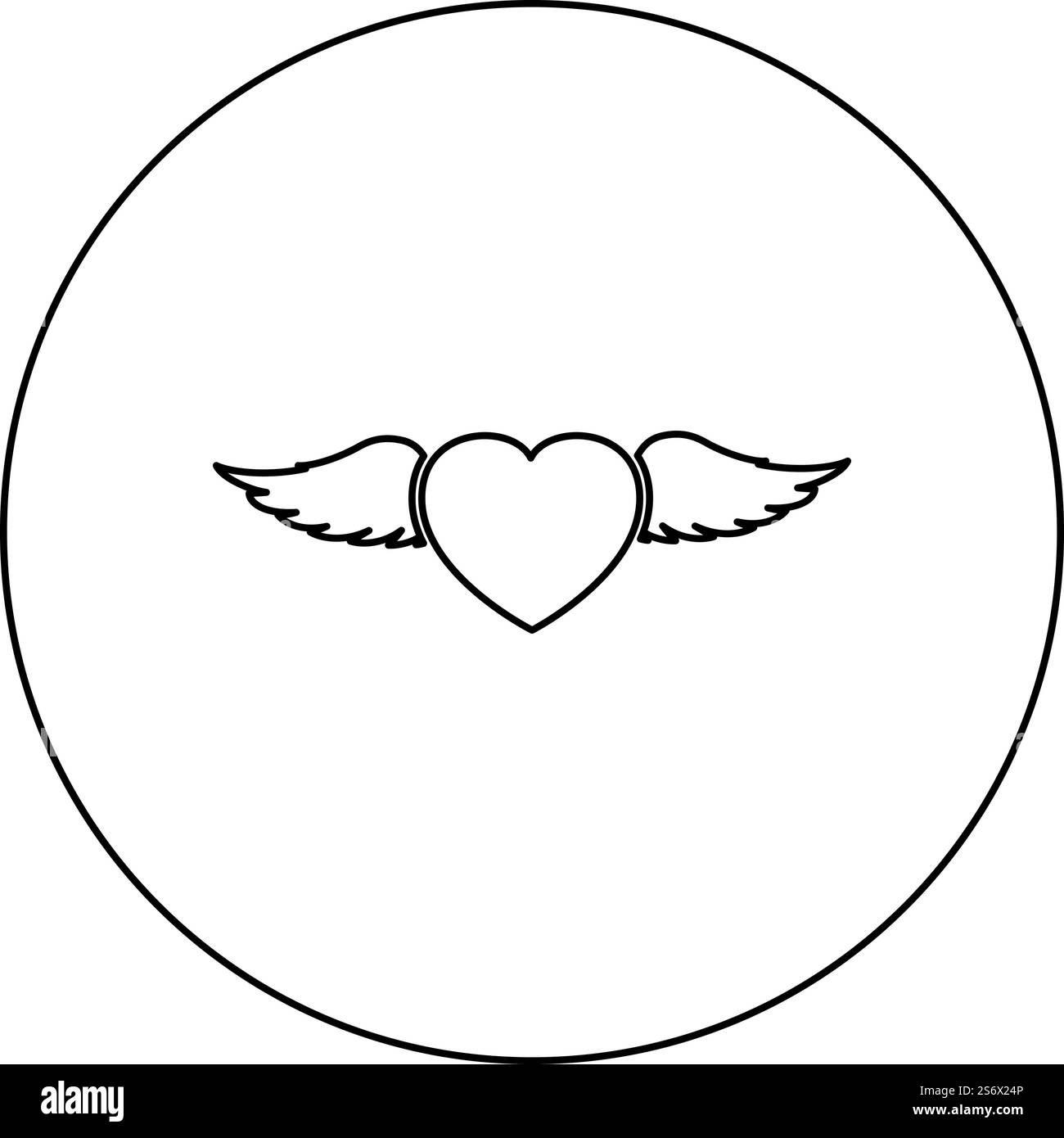 Coeur avec icône d'aile dans le cercle rond noir illustration vectorielle de couleur noire contour d'image ligne de contour mince style simple. Coeur avec icône d'aile dans le cercle rond noir illustration vectorielle de couleur noire de contour d'image style mince Illustration de Vecteur Coeur avec icône d'aile dans le cercle rond noir illustration vectorielle de couleur noire contour d'image ligne de contour mince style simple. Coeur avec icône d'aile dans le cercle rond noir illustration vectorielle de couleur noire de contour d'image style mince Illustration de Vecteur