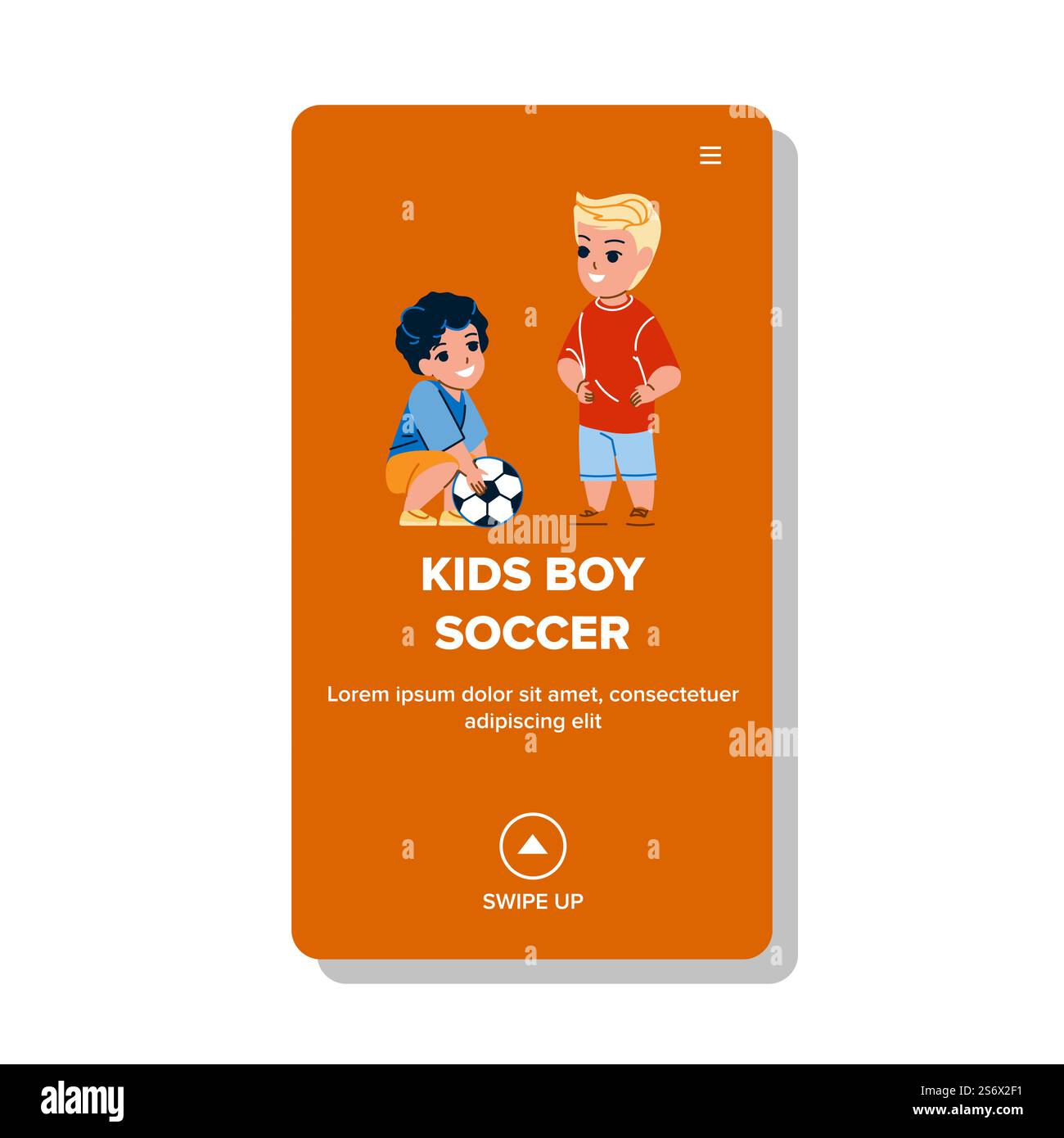 Kids Boy Soccer jouant sur Stadium Field Vector. Enfants Boy Soccer jouer sur terrain de jeu, entraînement Sport ensemble. Personnages activité sportive, jeu de football Web Flat illustration de dessin animé. Kids Boy Soccer jouant sur Stadium Field Vector Illustration de Vecteur