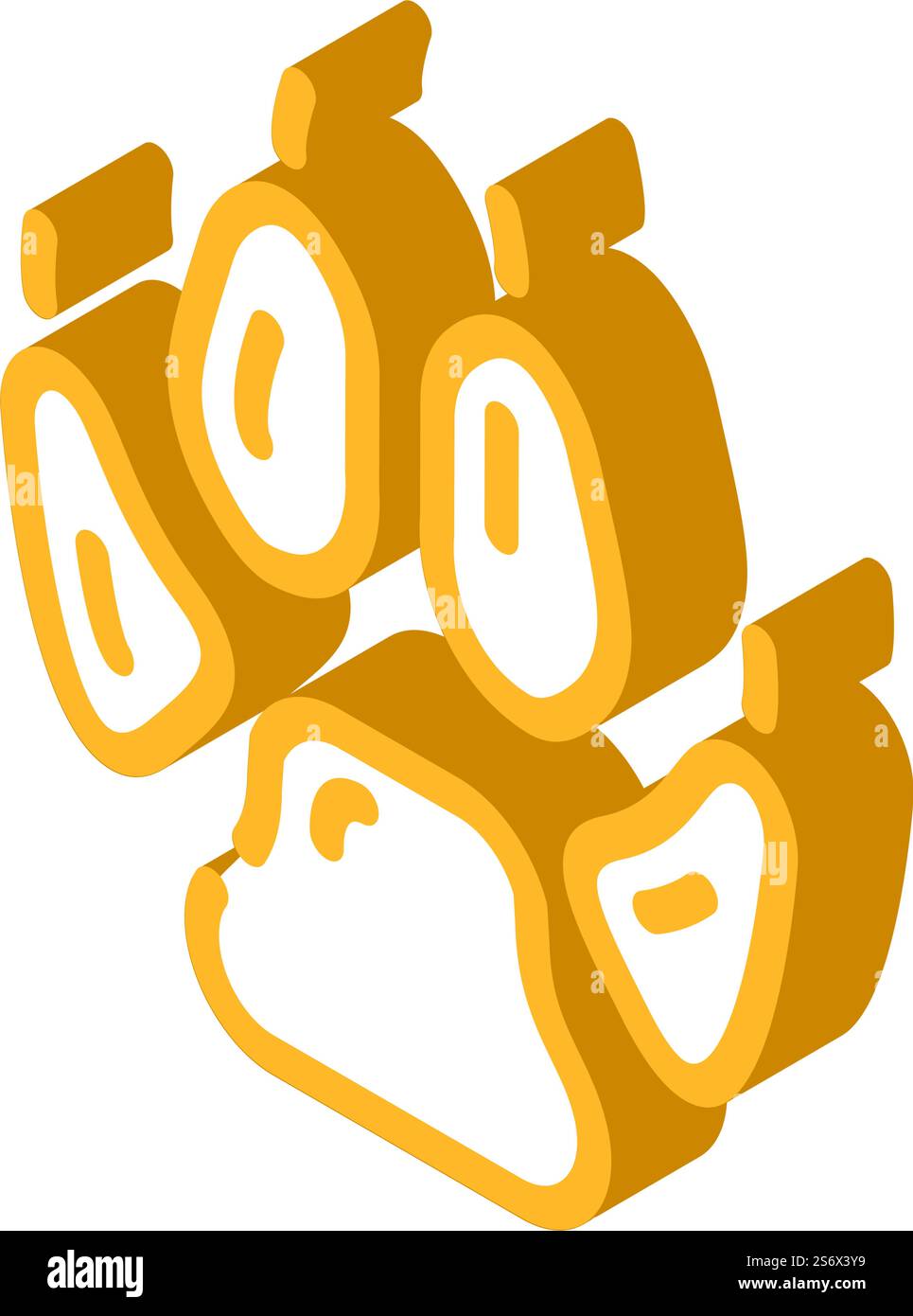 vecteur d'icône isométrique d'impression de sabot d'animal renard. panneau imprimé sabot animal renard. illustration de symbole isolé. illustration vectorielle d'icône isométrique d'impression de sabot d'animal de renard Illustration de Vecteur