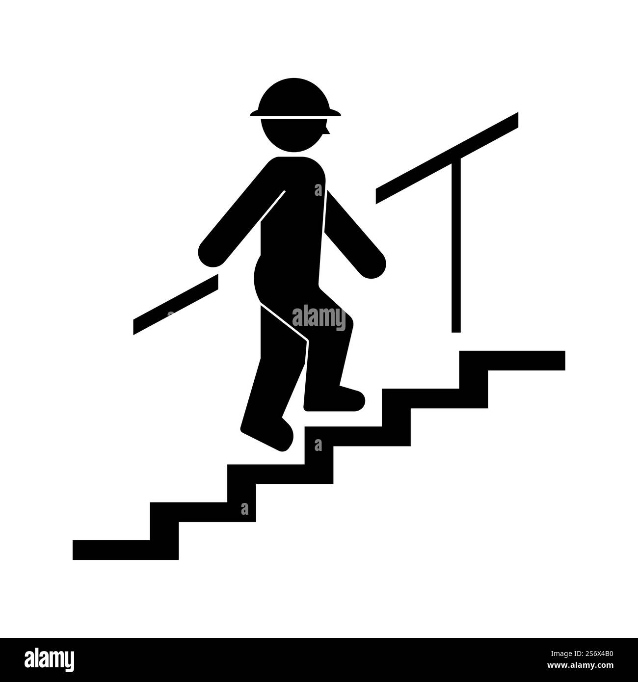 Panneau d'escalier sur fond blanc Illustration de Vecteur