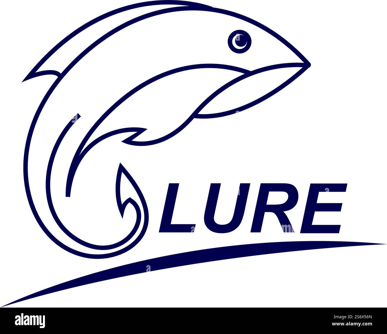 Modèle de conception plate de vecteur de logo de pêche Illustration de Vecteur