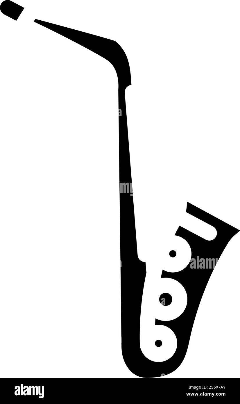 vecteur d'icône de glyphe de musique jazz. panneau de musique jazz. illustration noire du symbole de contour isolé. illustration vectorielle d'icône de glyphe de musique jazz Illustration de Vecteur