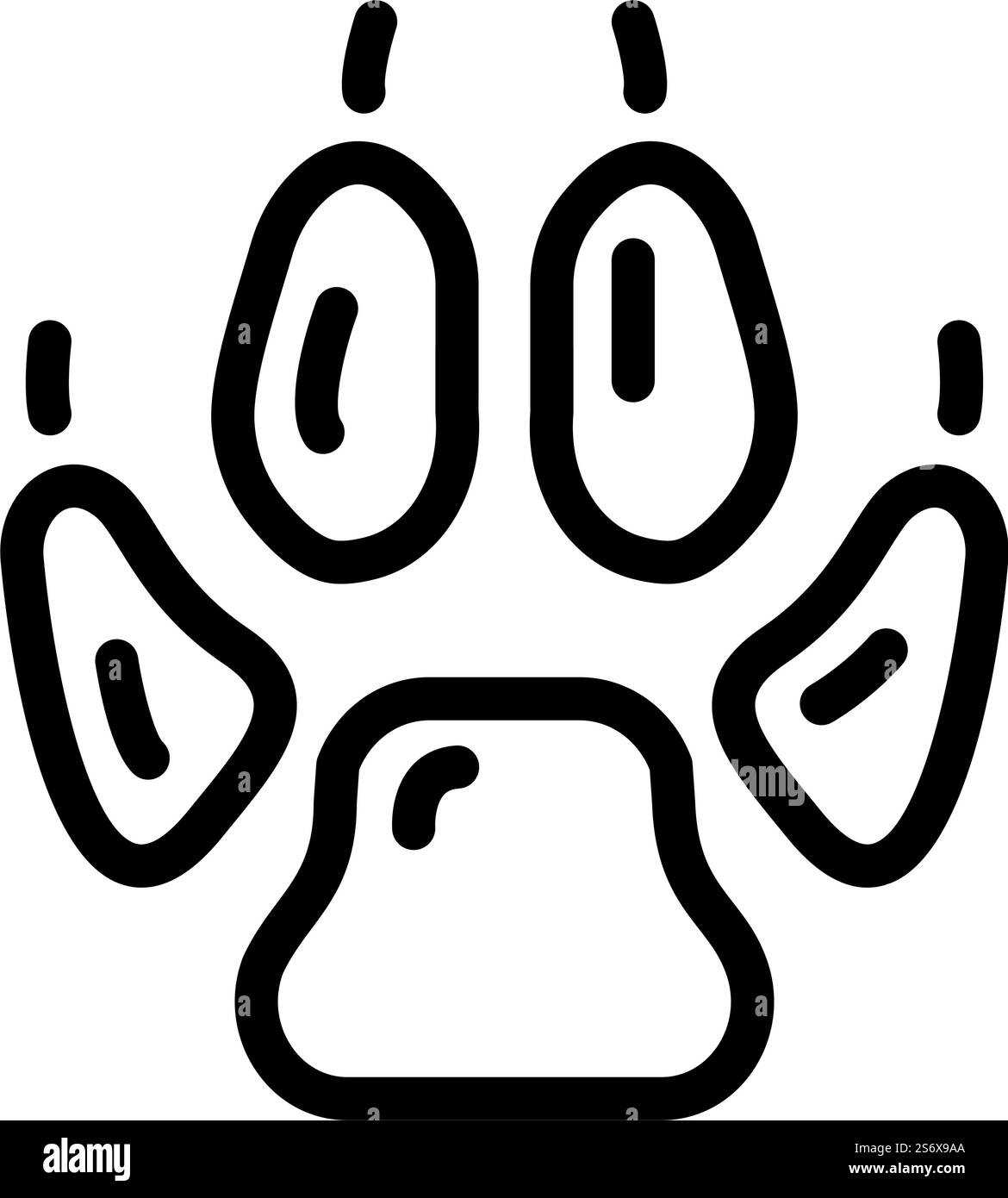 vecteur d'icône de ligne d'impression de sabot animal fox. panneau imprimé sabot animal renard. illustration noire du symbole de contour isolé. illustration vectorielle d'icône de ligne d'impression de sabot d'animal renard Illustration de Vecteur