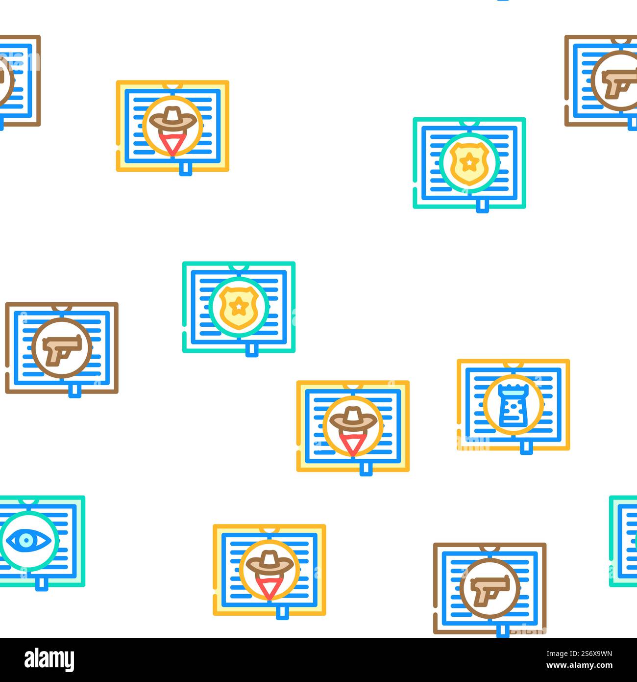 Catégories de genre littéraire classes Vector Seamless Pattern Color Line illustration. Genre littéraire catégories classes icônes définir vecteur Illustration de Vecteur