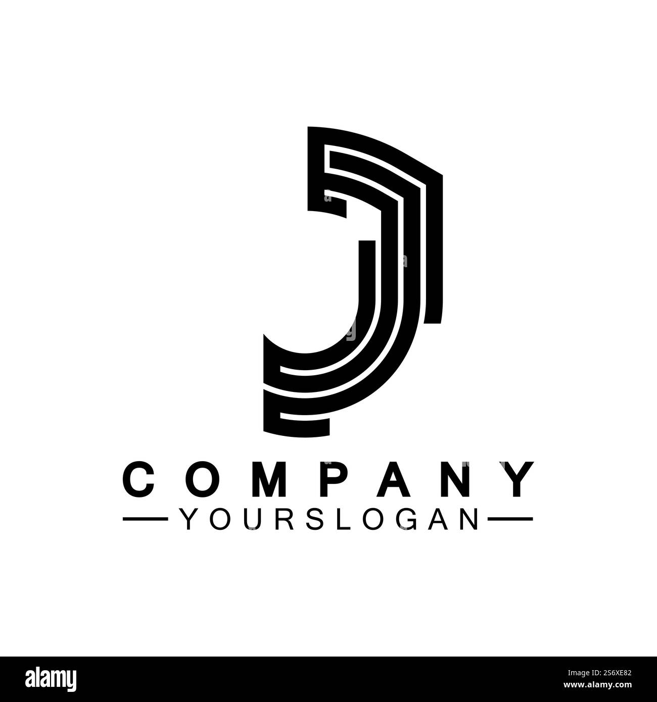 Création abstraite monogramme lettre J logo Icon design Illustration de Vecteur