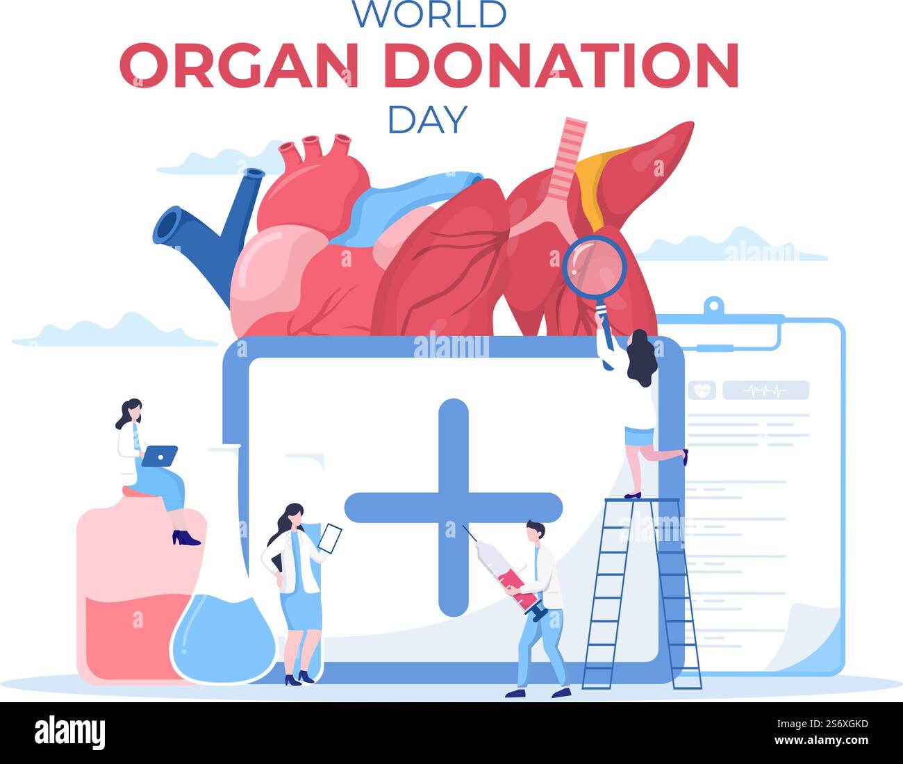 Journée mondiale de don d'organes avec les reins, le cœur, les poumons, les yeux ou le foie pour la transplantation, sauver des vies et les soins de santé en dessin-animé Illustration de Vecteur Journée mondiale de don d'organes avec les reins, le cœur, les poumons, les yeux ou le foie pour la transplantation, sauver des vies et les soins de santé en dessin-animé Illustration de Vecteur