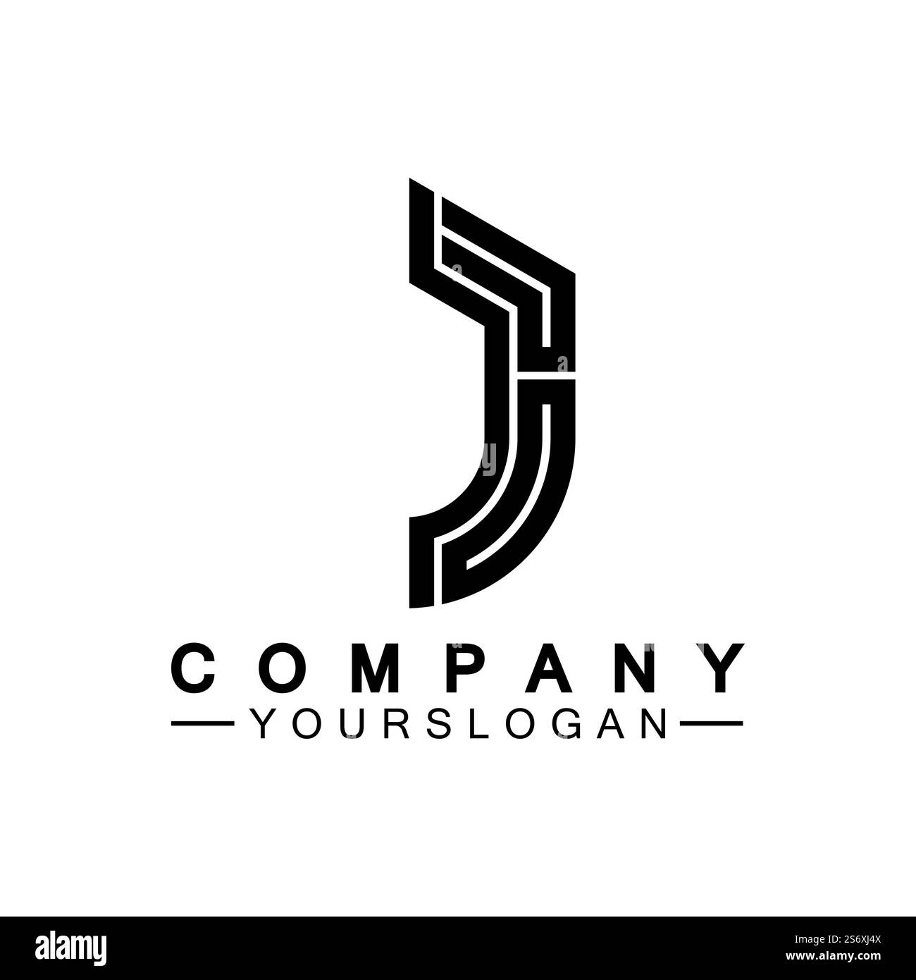 Création abstraite monogramme lettre J logo Icon design Illustration de Vecteur