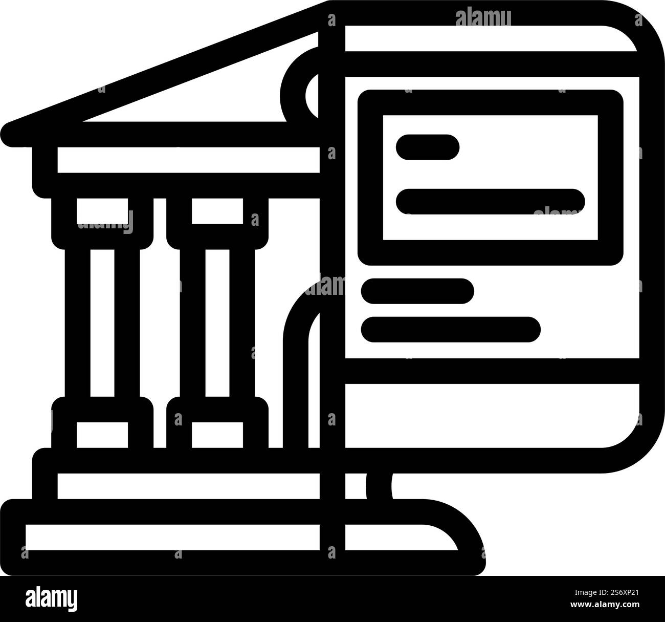 vecteur d'icône de ligne de bâtiment financier bancaire. enseigne de bâtiment financier bancaire. illustration noire du symbole de contour isolé. illustration vectorielle d'icône de ligne de bâtiment financier bancaire Illustration de Vecteur
