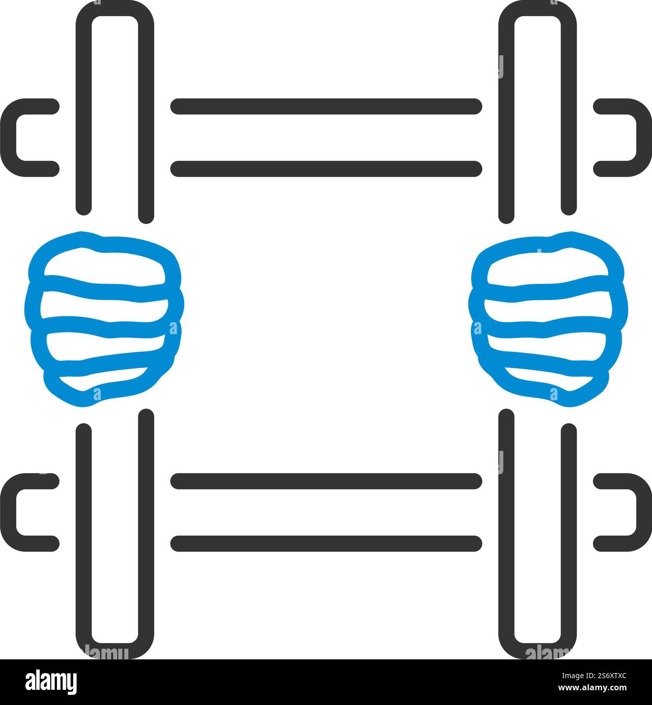 Icône mains tenant des barreaux de prison.Contour gras modifiable avec Color Fill Design.Illustration vectorielle. Illustration de Vecteur