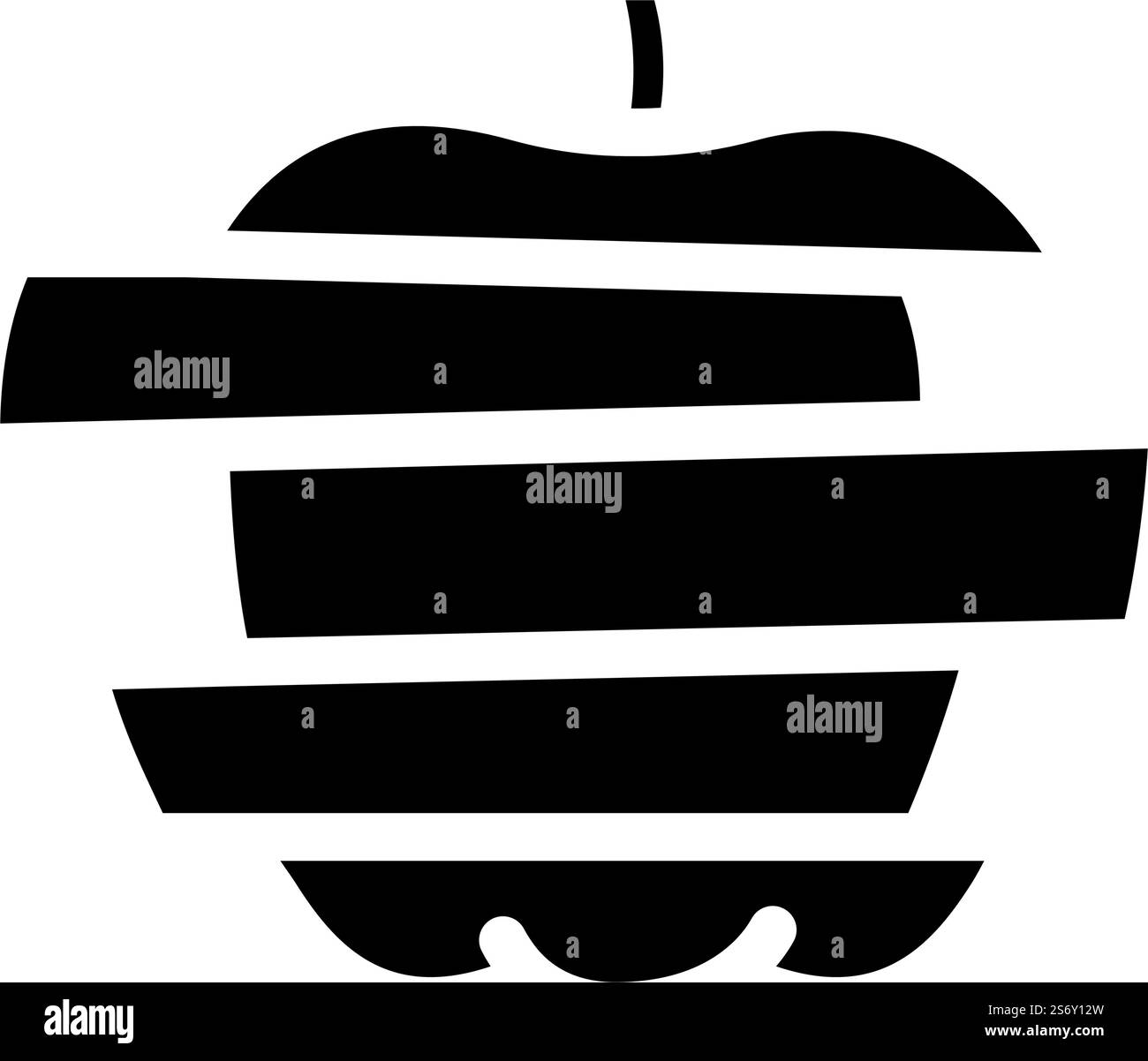 vecteur d'icône de glyphe de tranches de pomme. affiche « pommes en tranches ». illustration de symbole isolé. illustration vectorielle d'icône de glyphe de tranches de pomme Illustration de Vecteur