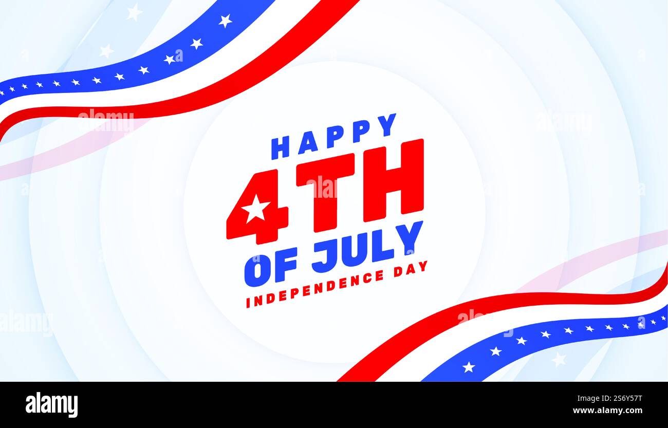 joyeux 4th juillet à la journée de l'indépendance dans un design unique de style vague Illustration de Vecteur