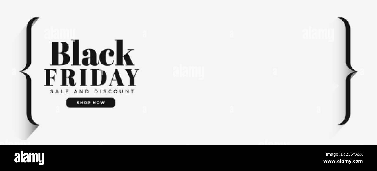 style minimaliste noir vendredi solde bannière classique large Illustration de Vecteur