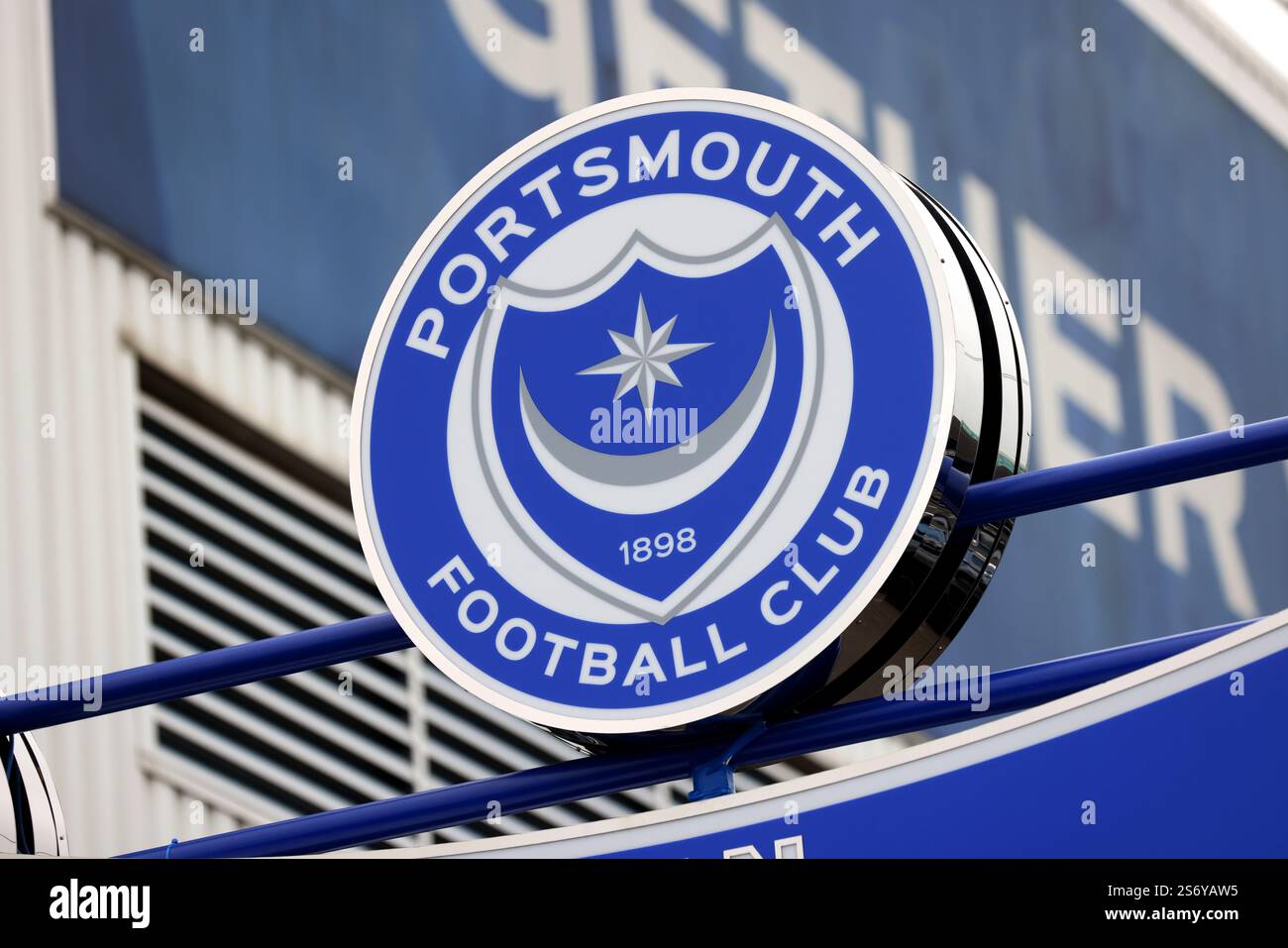 Vue générale du Portsmouth Football Club, Portsmouth, Hampshire, Royaume-Uni. Banque D'Images