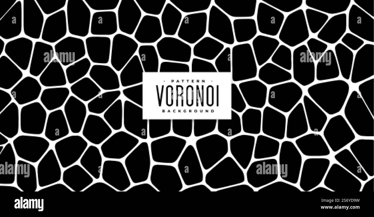 fond noir et blanc de motif voronoi Illustration de Vecteur