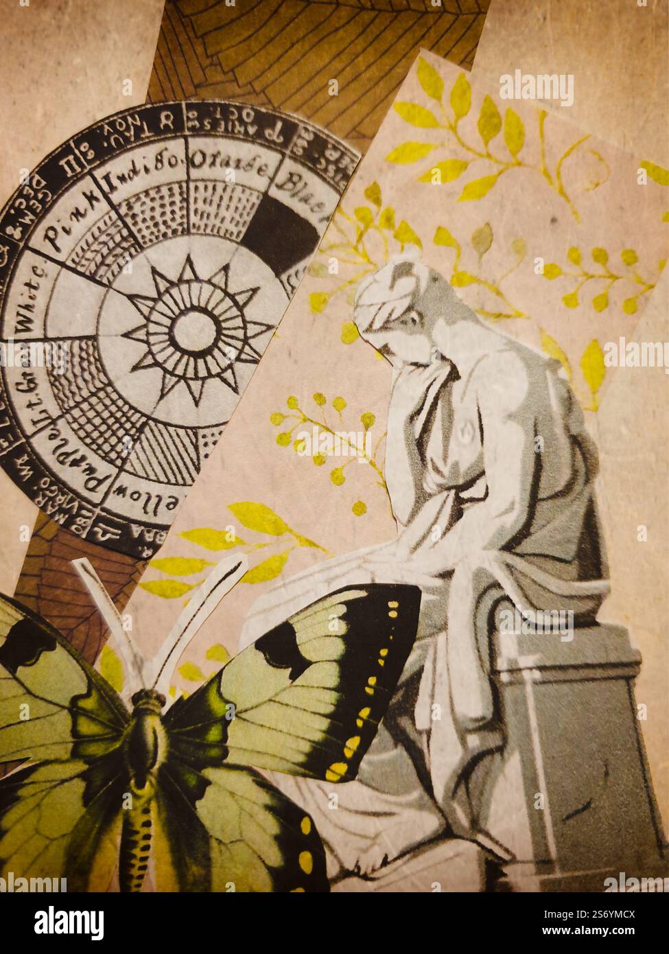 Collage conceptuel art d’une statue et texte „vous êtes plus fort que vous ne le pensez“ Banque D'Images