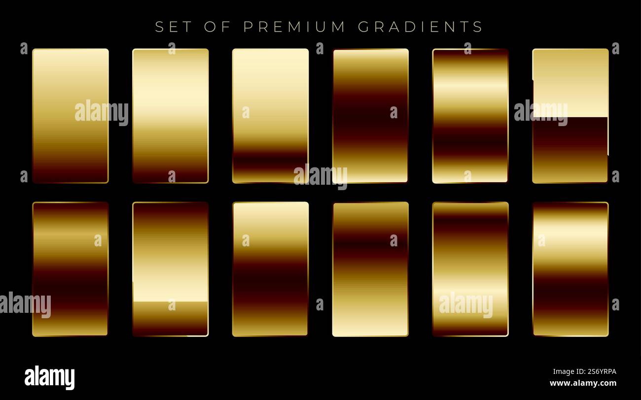 Les gradients d'or brillant collection mettalic Illustration de Vecteur