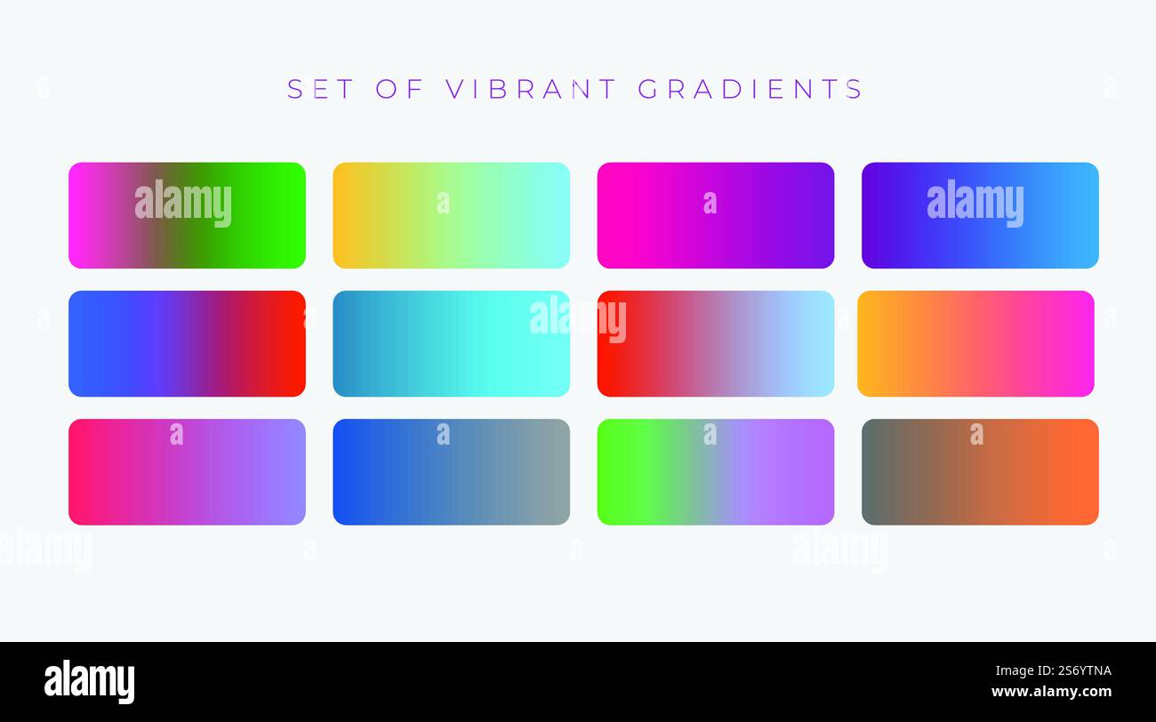 Ensemble de gradients de couleurs éclatantes Illustration de Vecteur