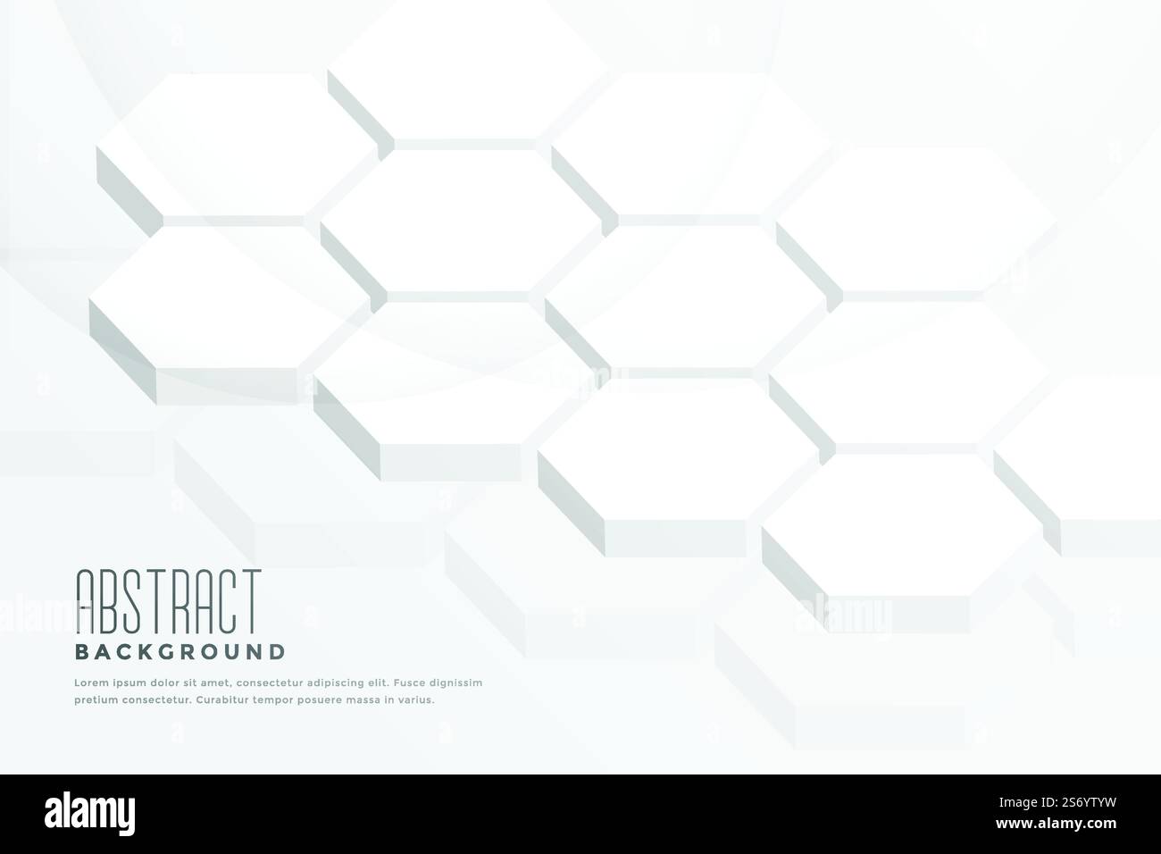 Forme hexagonale 3d abstract white background Illustration de Vecteur