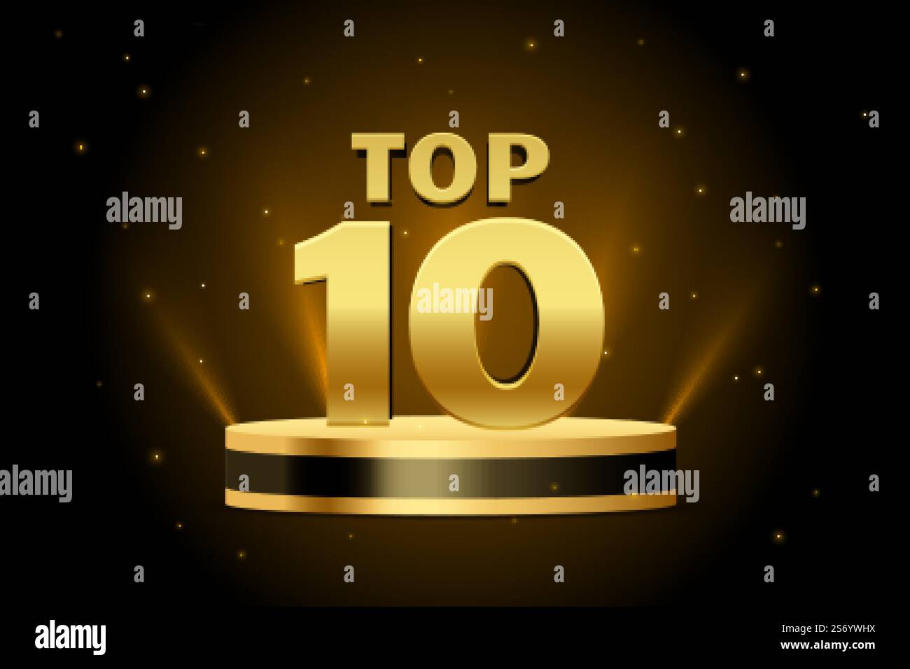 le meilleur podium d'or des 10 premiers Illustration de Vecteur