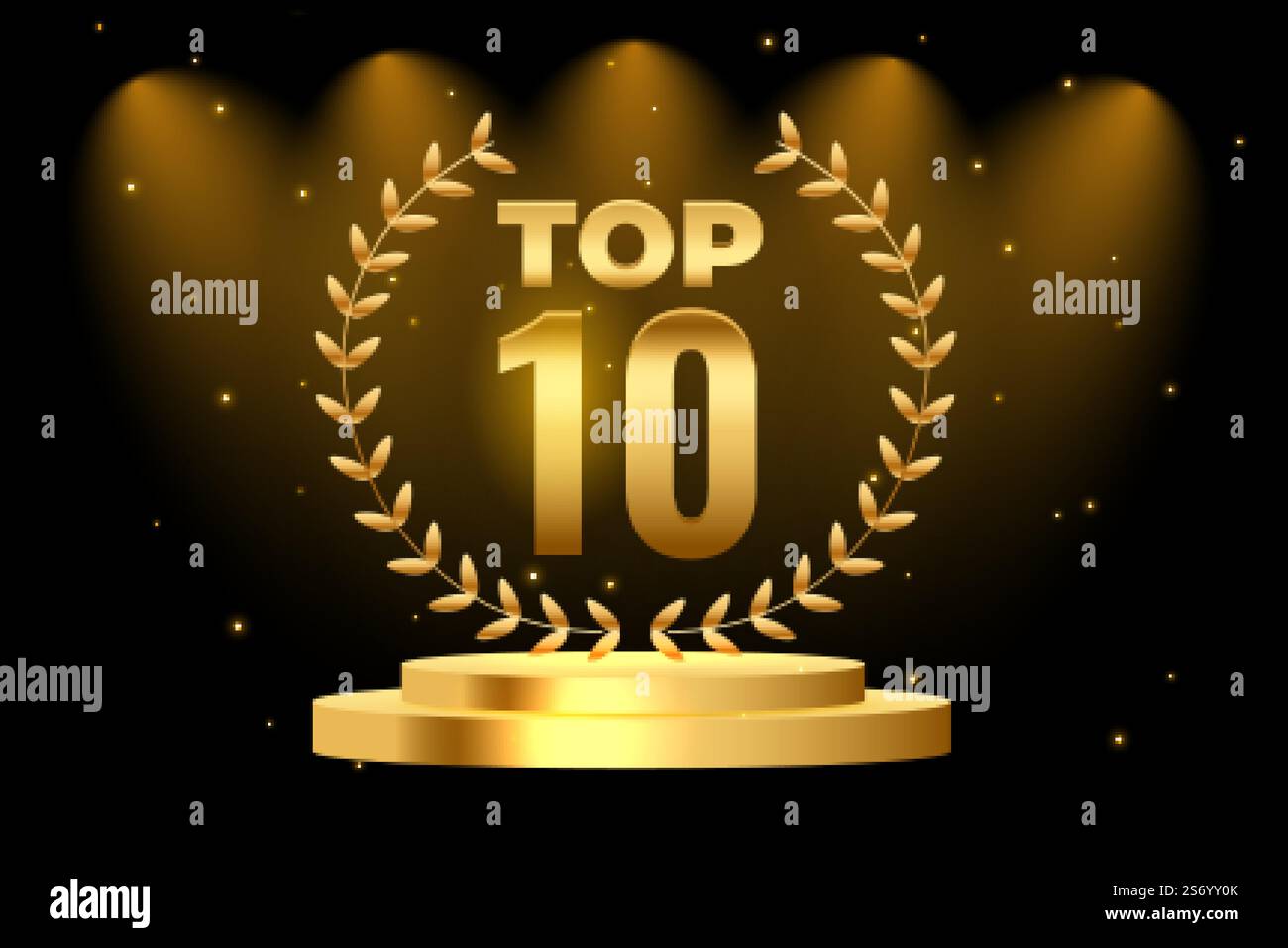 les 10 meilleurs prix podium Illustration de Vecteur