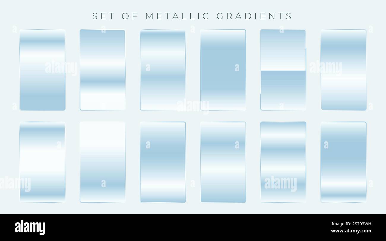 Ensemble de gradients argent brillant Illustration de Vecteur