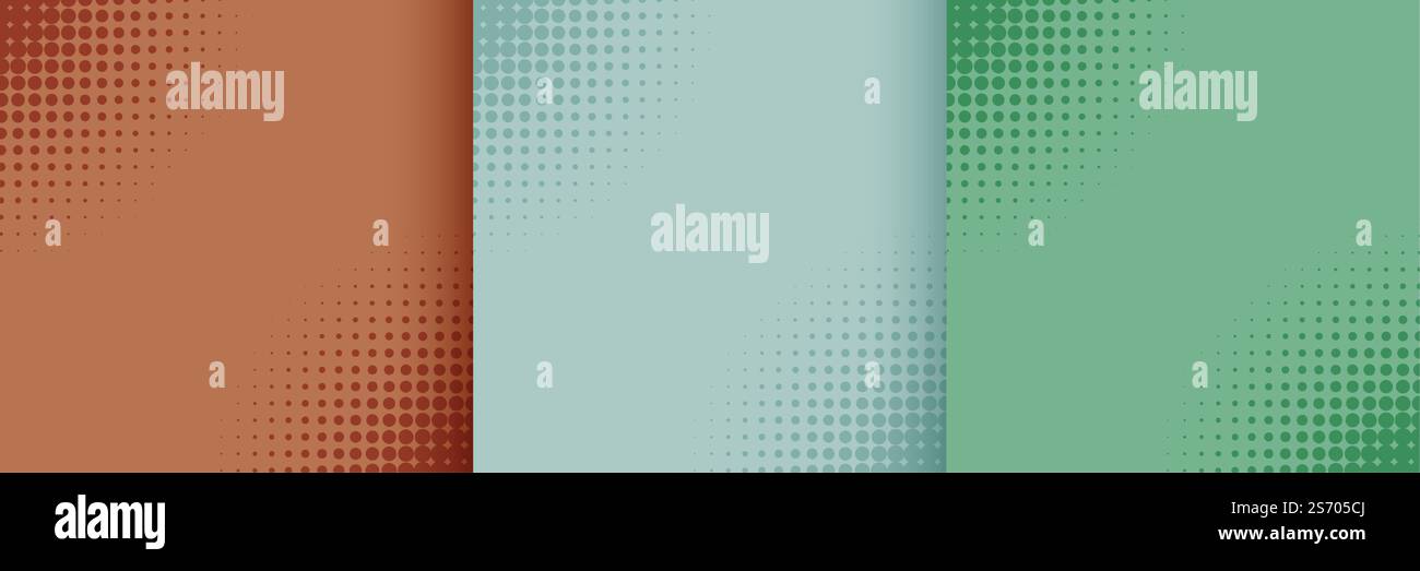 design élégant en demi-teinte en trois couleurs de fond différentes Illustration de Vecteur