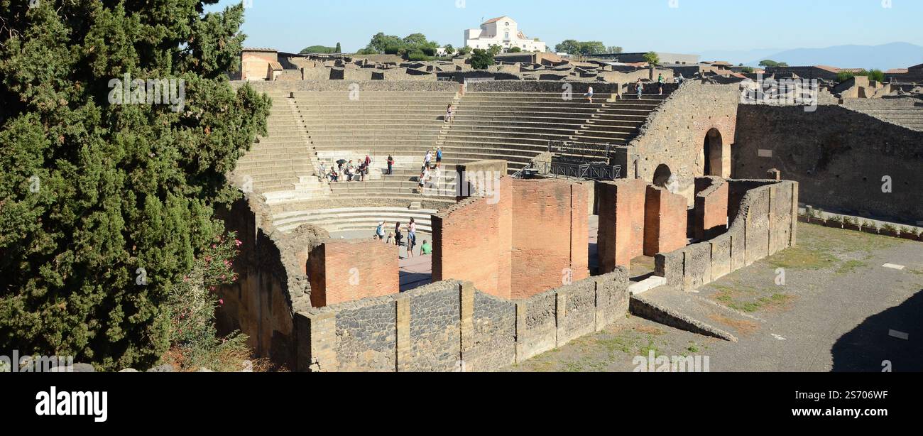 L'Odéon, également connu sous le nom de petit Théâtre Pompéi, Italie Banque D'Images