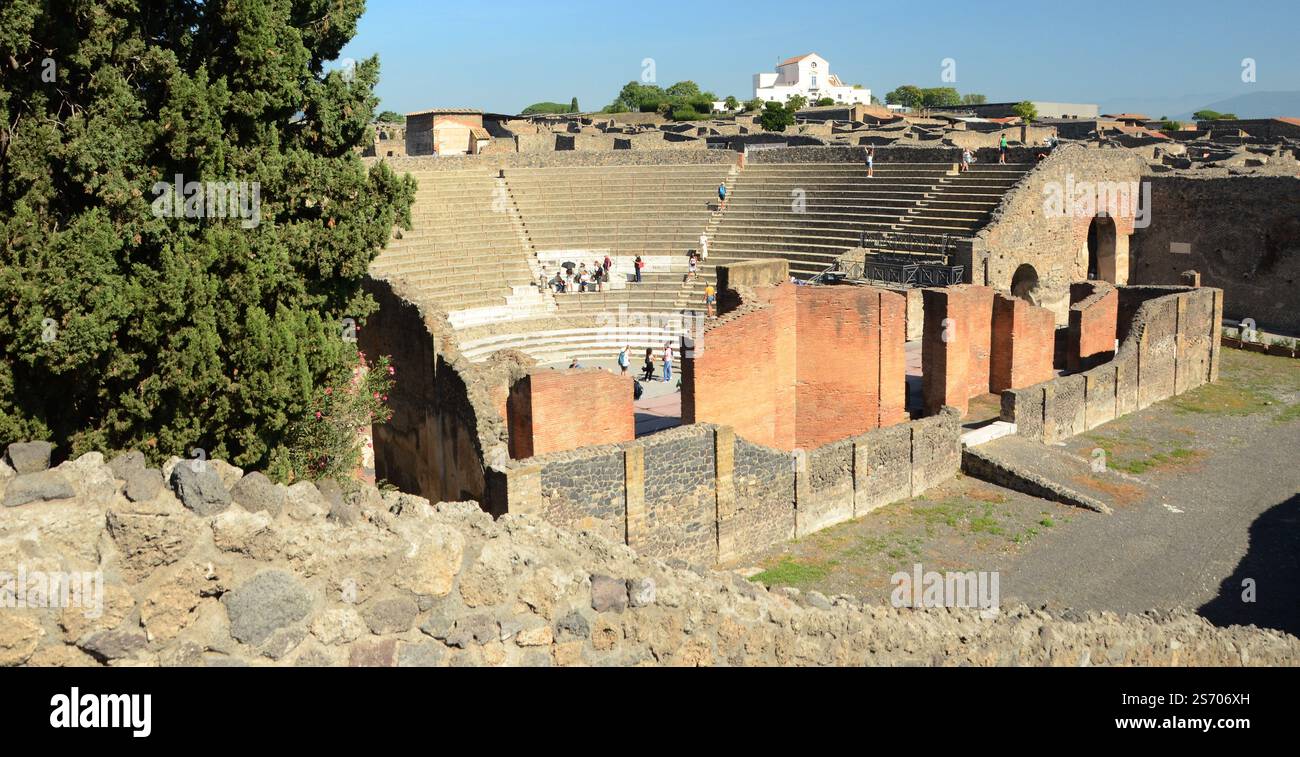 L'Odéon, également connu sous le nom de petit Théâtre Pompéi, Italie Banque D'Images