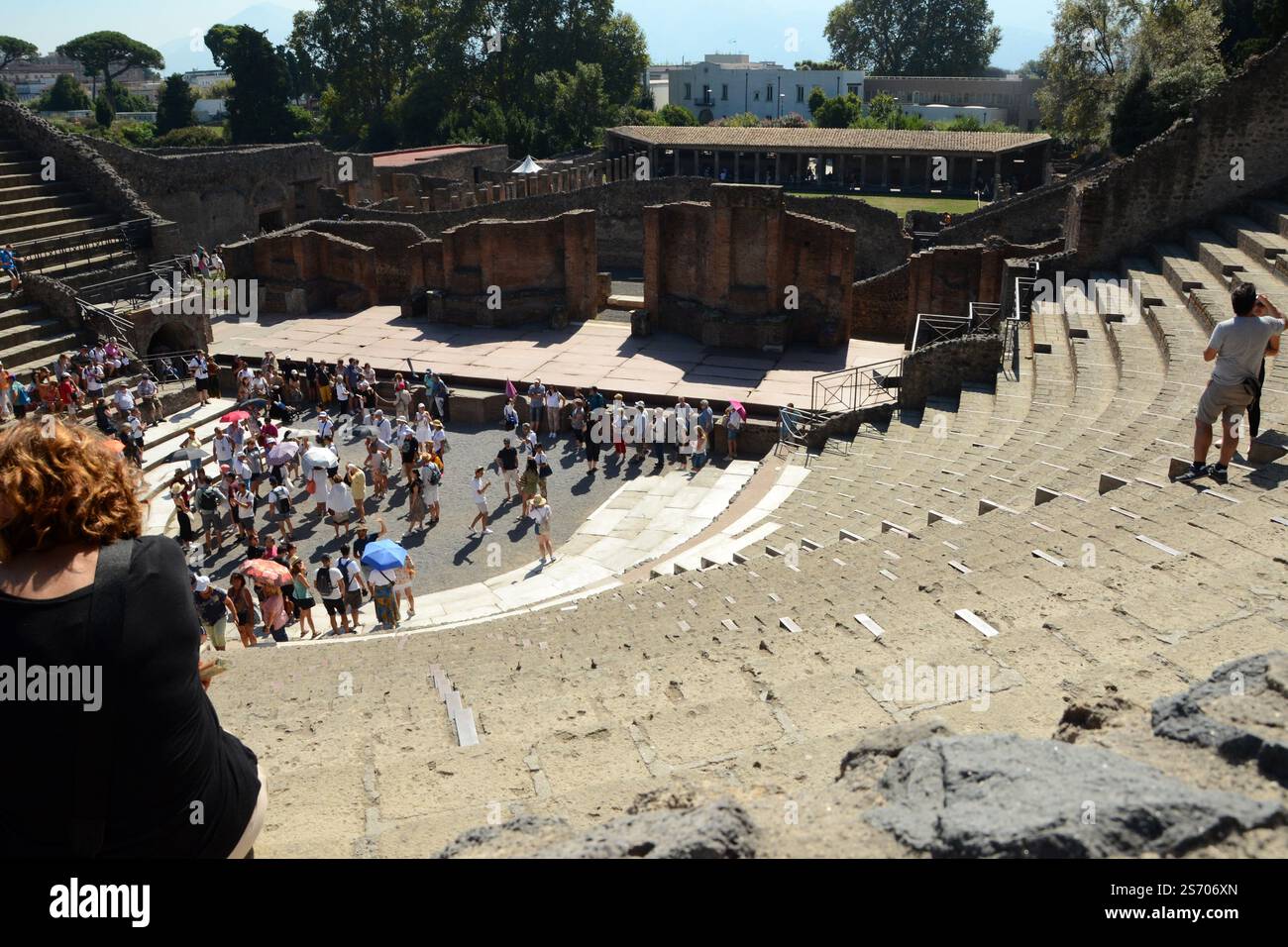 L'Odéon, également connu sous le nom de petit Théâtre Pompéi, Italie Banque D'Images
