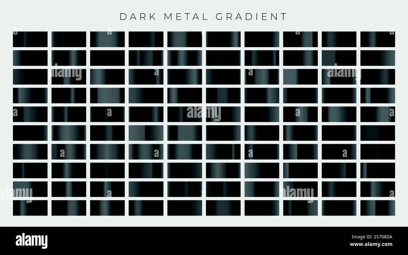 Grand ensemble de définir des gradients foncé ou noir Illustration de Vecteur