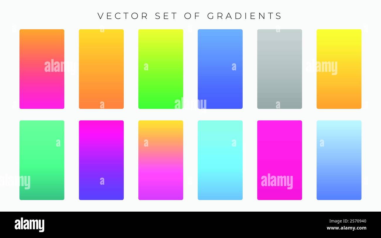 Les dégradés de couleurs éclatantes set nuancier Illustration de Vecteur