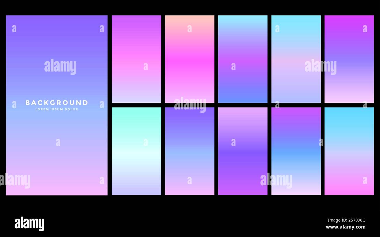 Ensemble de conception des gradients d'hologramme Illustration de Vecteur