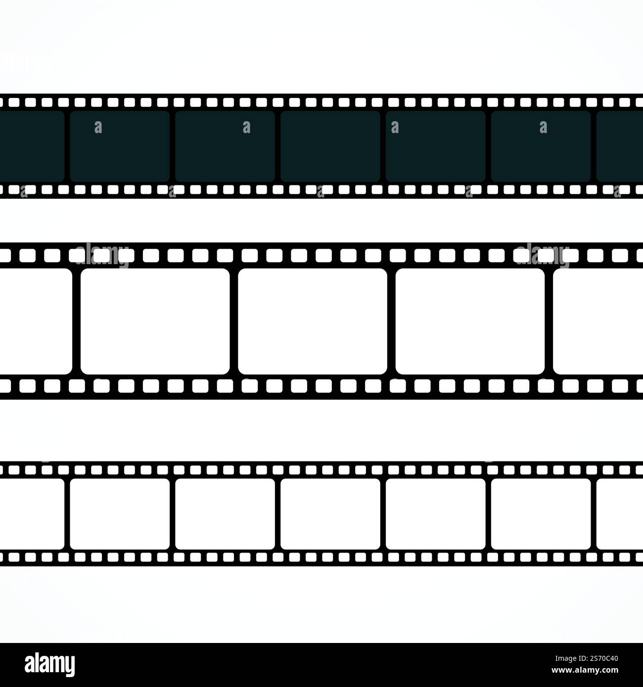 Vector collection de bande de film en différentes tailles Illustration de Vecteur