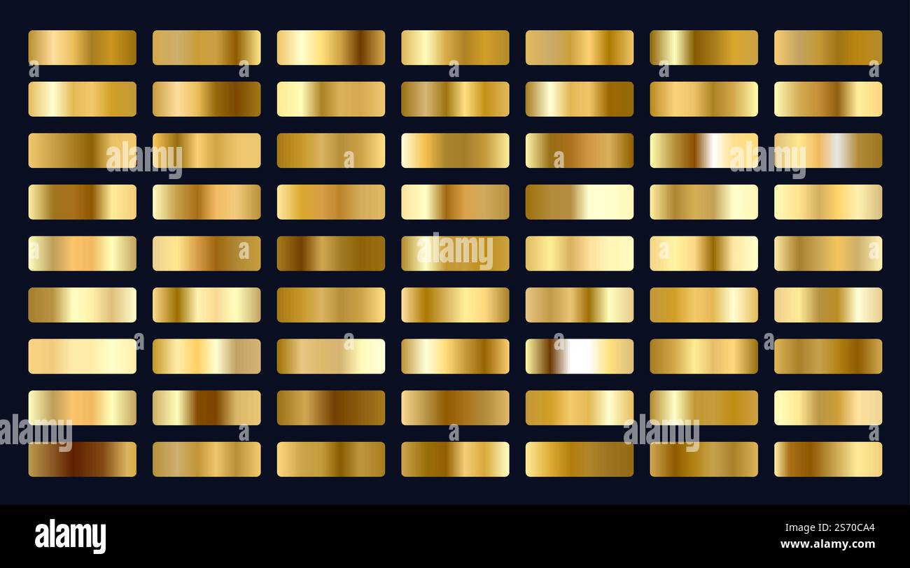 Grand ensemble de gradients d'or métallique Illustration de Vecteur