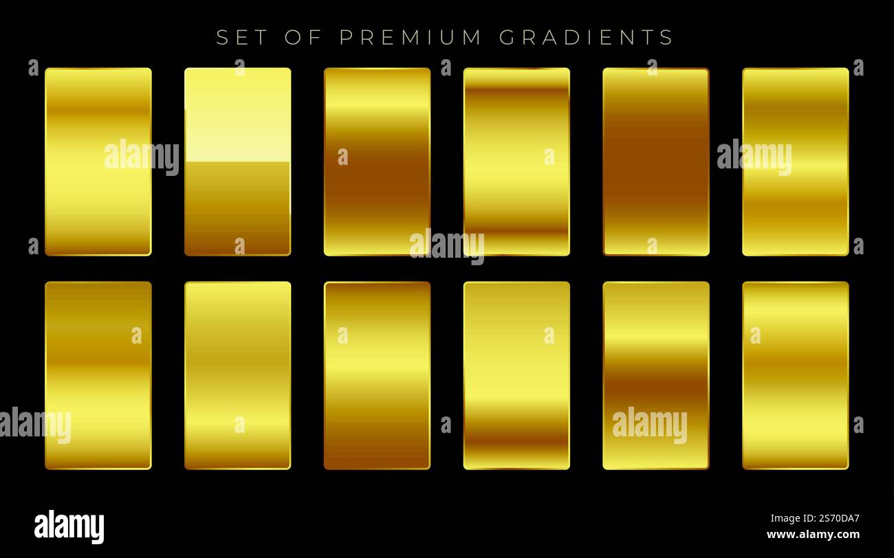 Premium set de gradients d'or Illustration de Vecteur