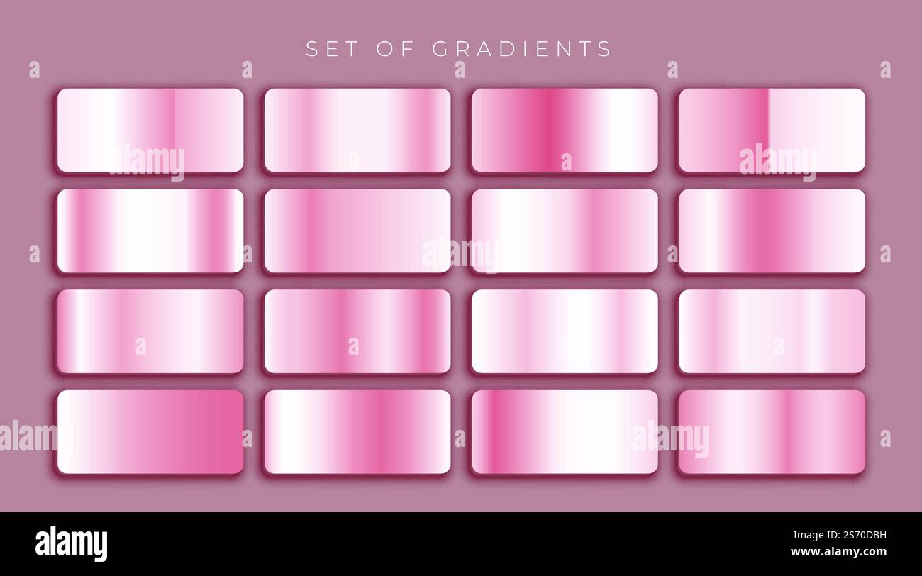 L'or rose ou Rose Jeu de gradients métallique Illustration de Vecteur