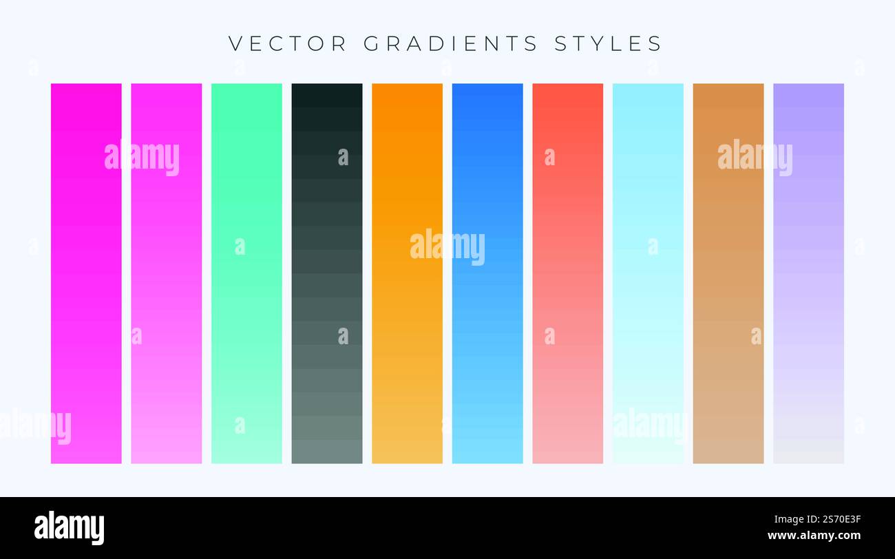 Ensemble moderne de définir des dégradés simples Illustration de Vecteur