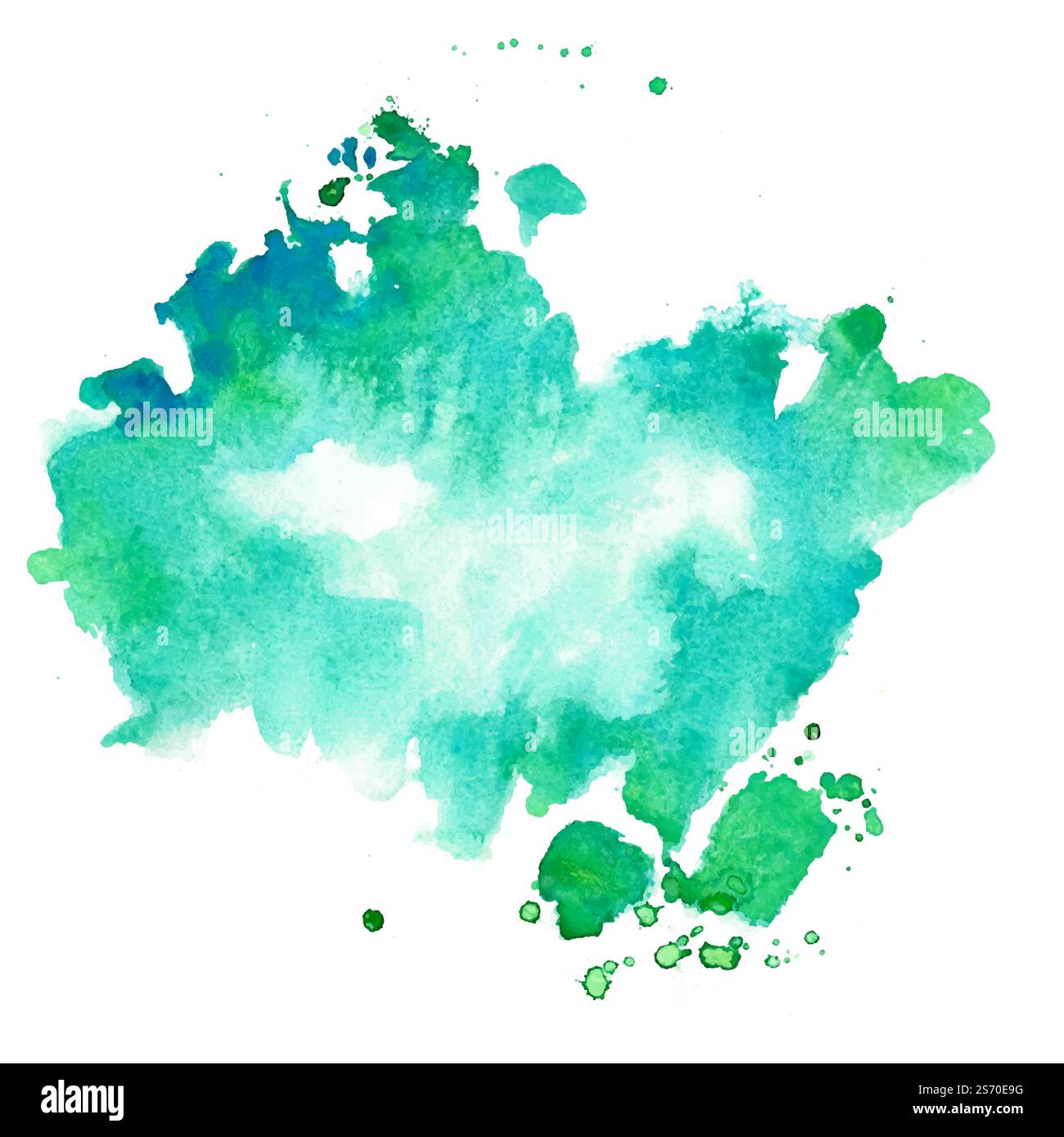 Turquoise et bleu fond tache texture aquarelle Illustration de Vecteur