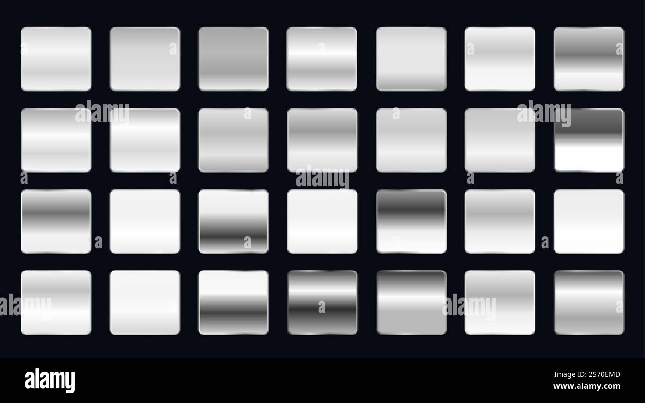 jeu de gradients en acier métallique ou platine Illustration de Vecteur