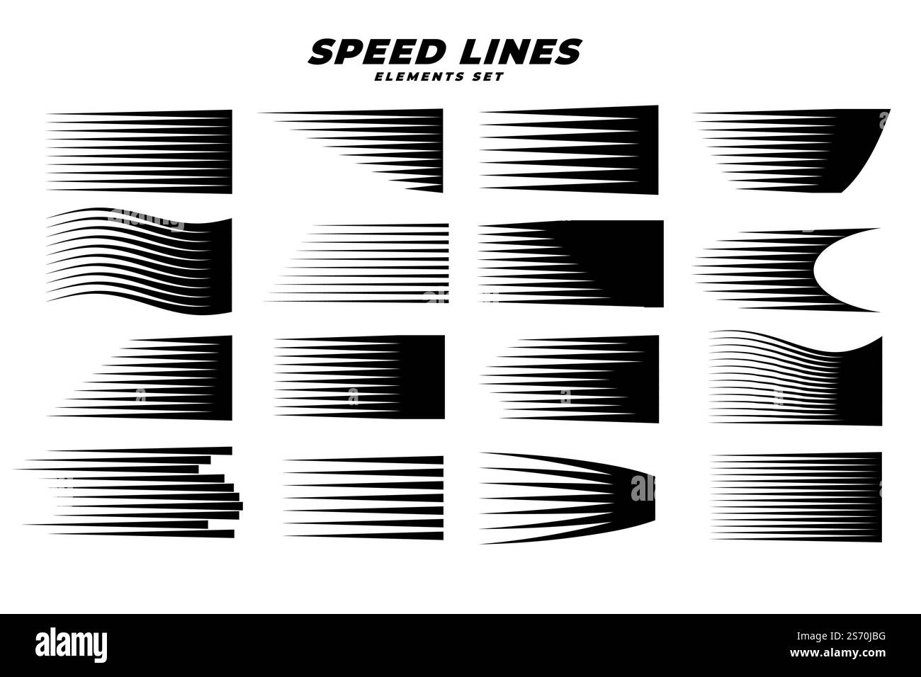 La vitesse de mouvement de la bande dessinée manga jeu de lignes Illustration de Vecteur